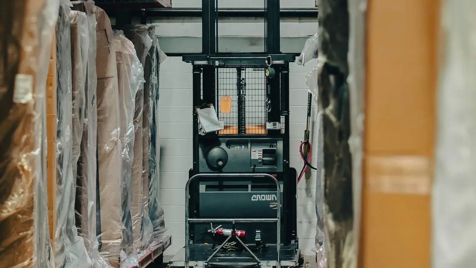 Organized warehouse aisle used for cargo receiving and consolidation